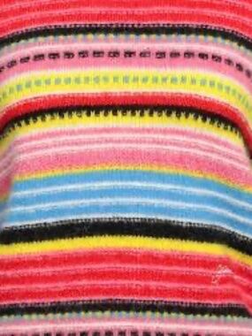 Colorful stripe sweater chunky knit small women EUC